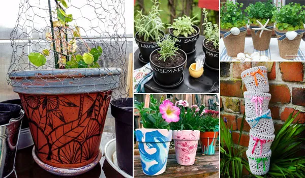 What are some creative ways to use flower pots in home decor?