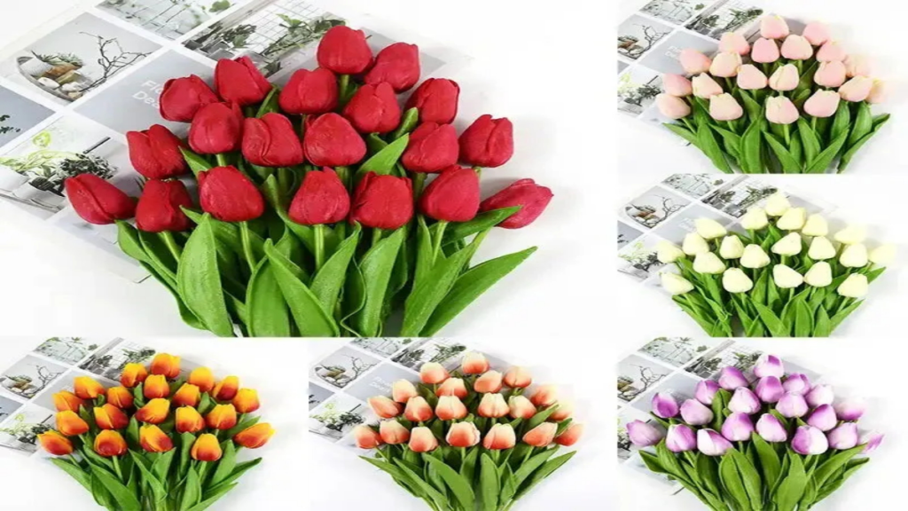 What are some occasions where artificial tulip flowers are commonly used?