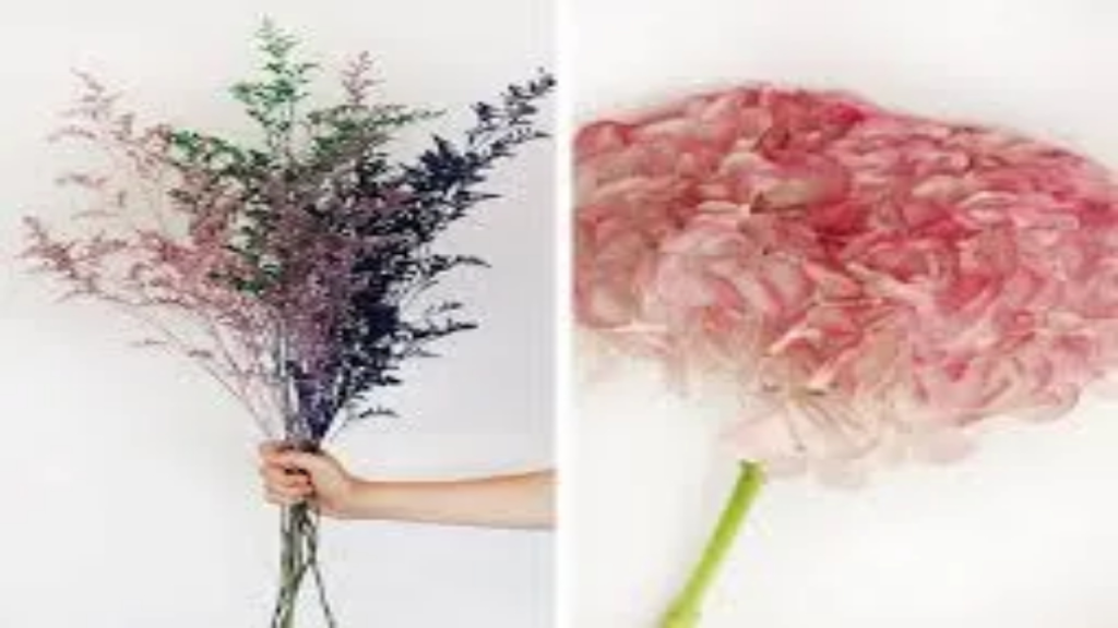 What are some tips for applying spray paint to fake flowers?