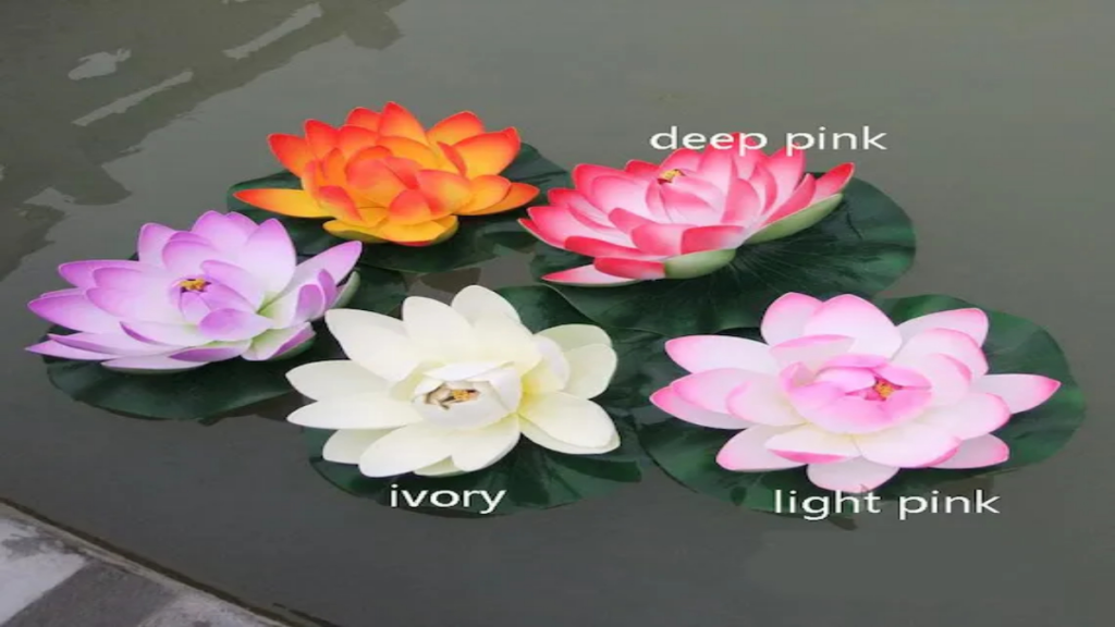 What are the different sizes available for artificial lotus flowers?