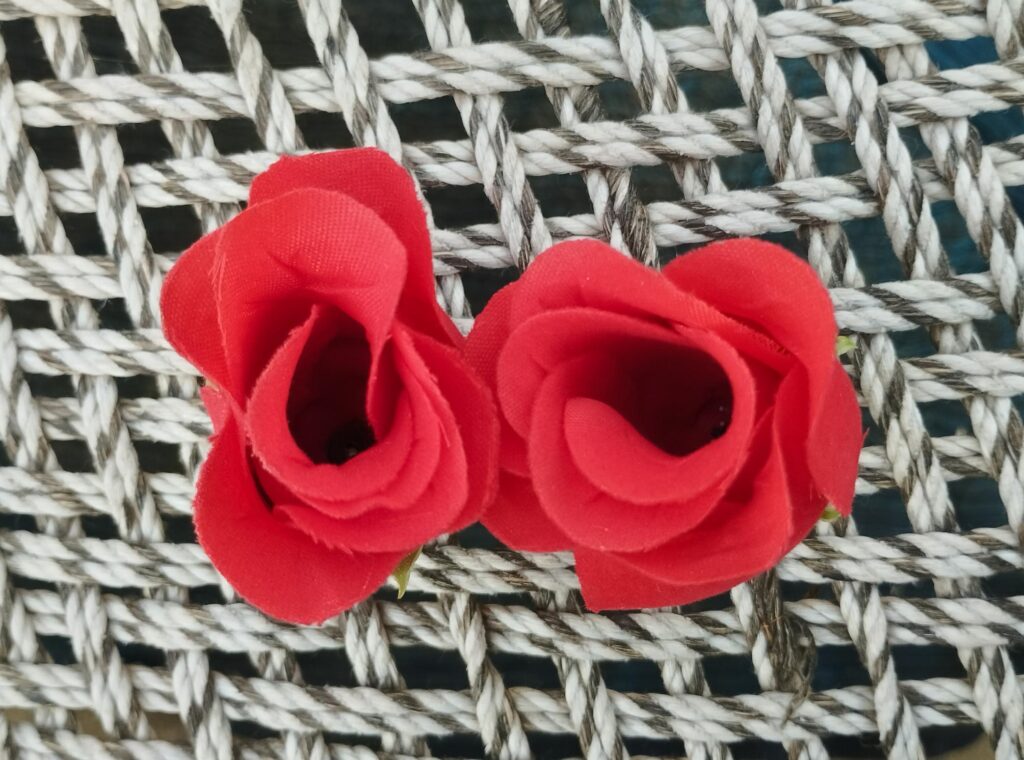 Close-up of realistic silk flower petals showing natural texture