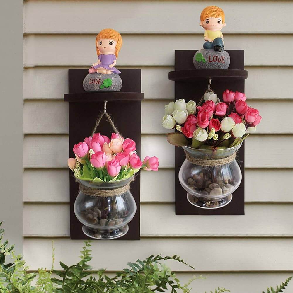 Vertical artificial flower display stand used for decorative home organization
